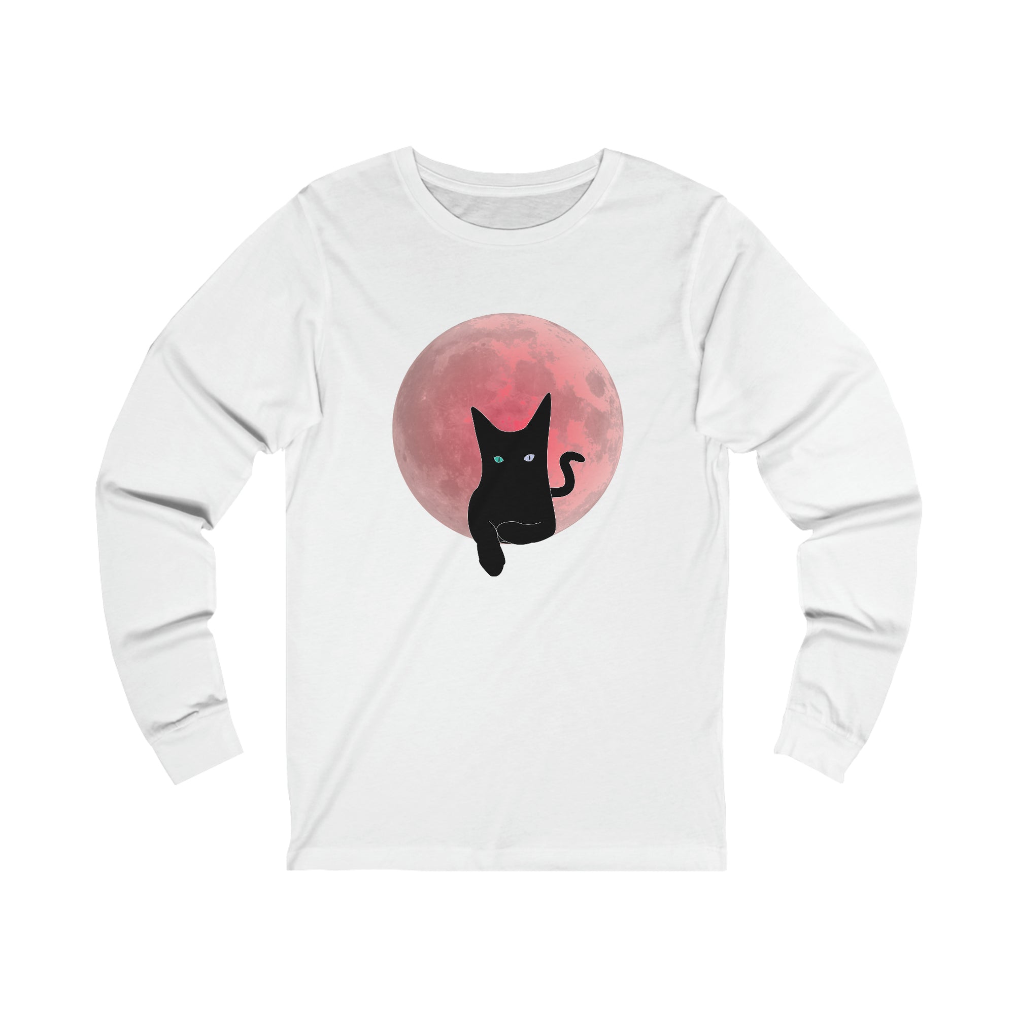 Pink Moon Black Cat - Long Sleeve Tee
