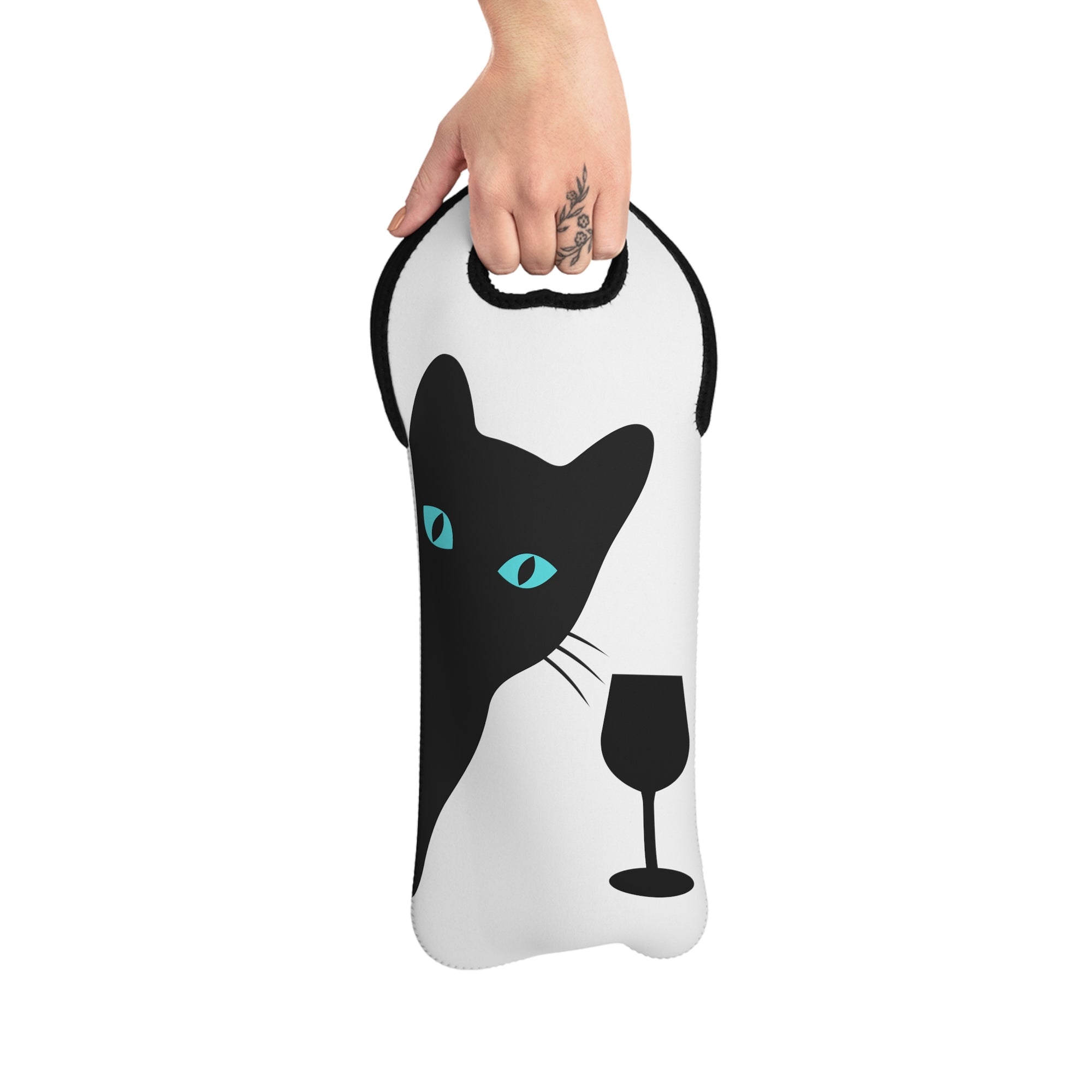 Black Cat - Wine Tote Bag