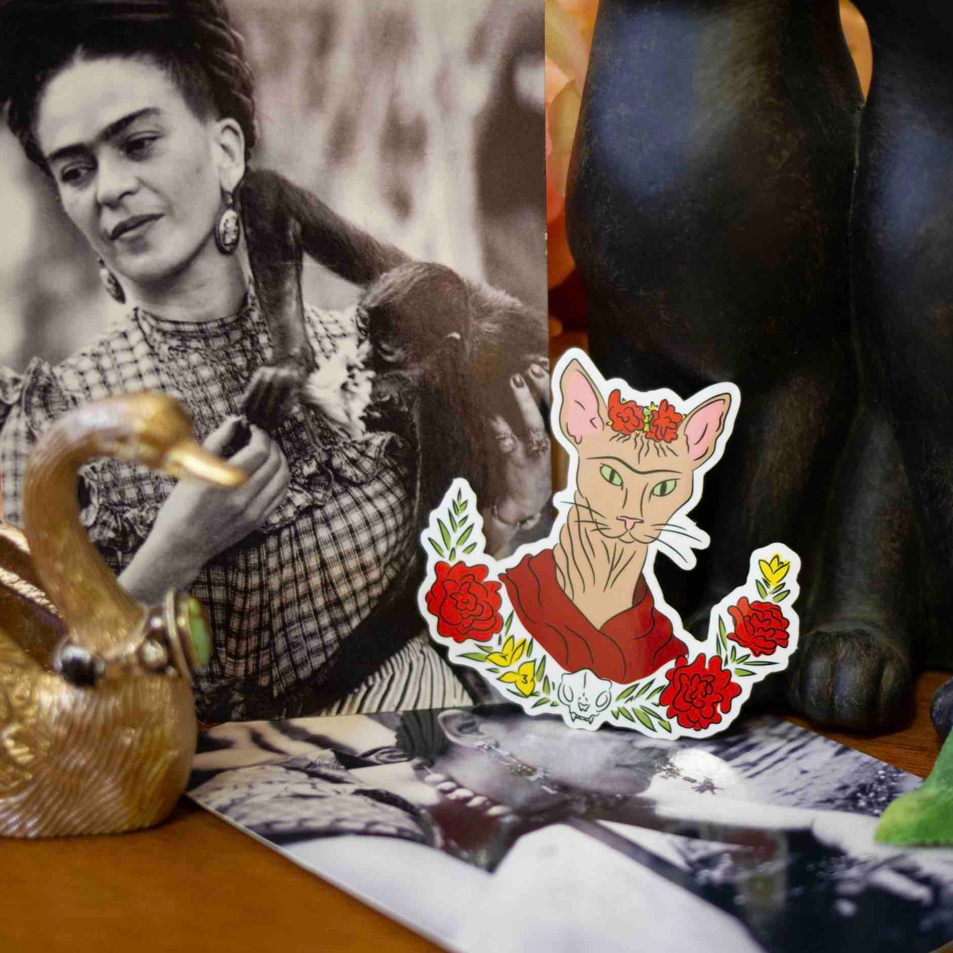 "Frida Katlo" -  Sphynx Cat Sticker