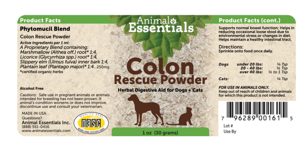 “Colon Rescue” - Herbal Pet Supplement