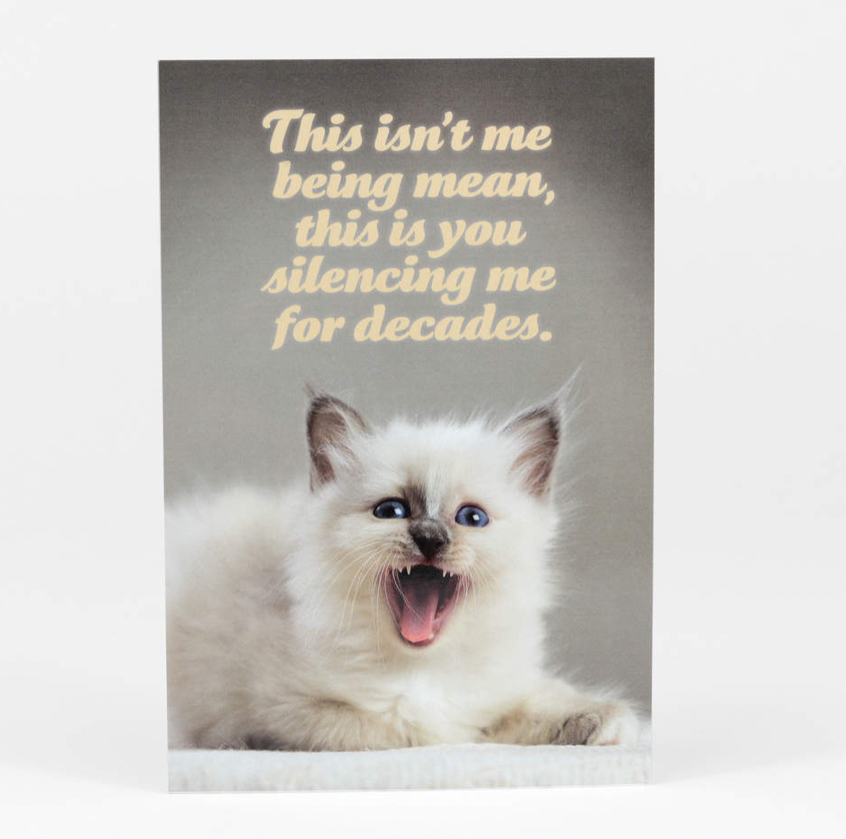"Silencing Me for Decades" - Postcard