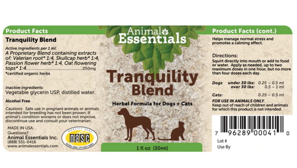“Tranquility Blend” - Herbal Pet Supplement